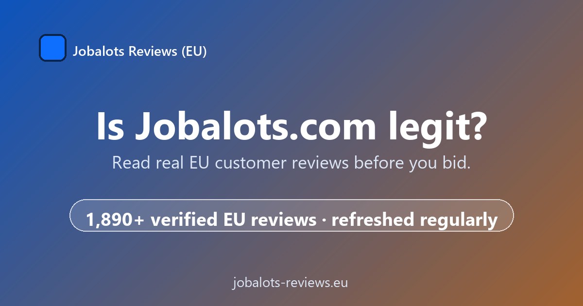 Jobalots Reviews (EU) — Is Jobalots.com Legit? (2026)